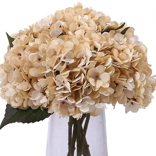 PUPWE 6Silk Hydrangeas Artificial Flowers Deep Lake Blue