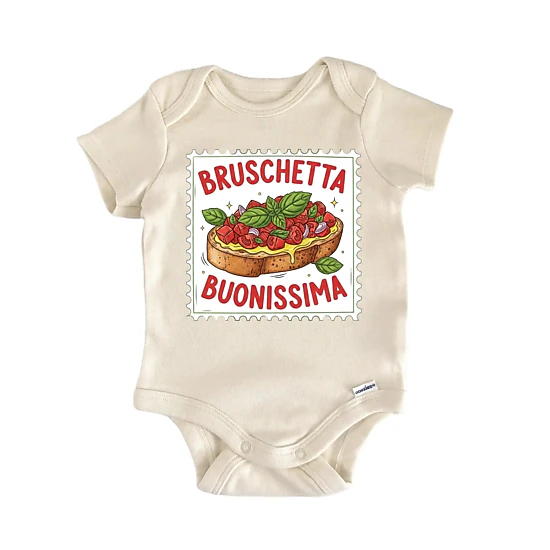 NOFO VIBES Unisex Bruschetta Buonissima Baby Gift Baby Bodysuit