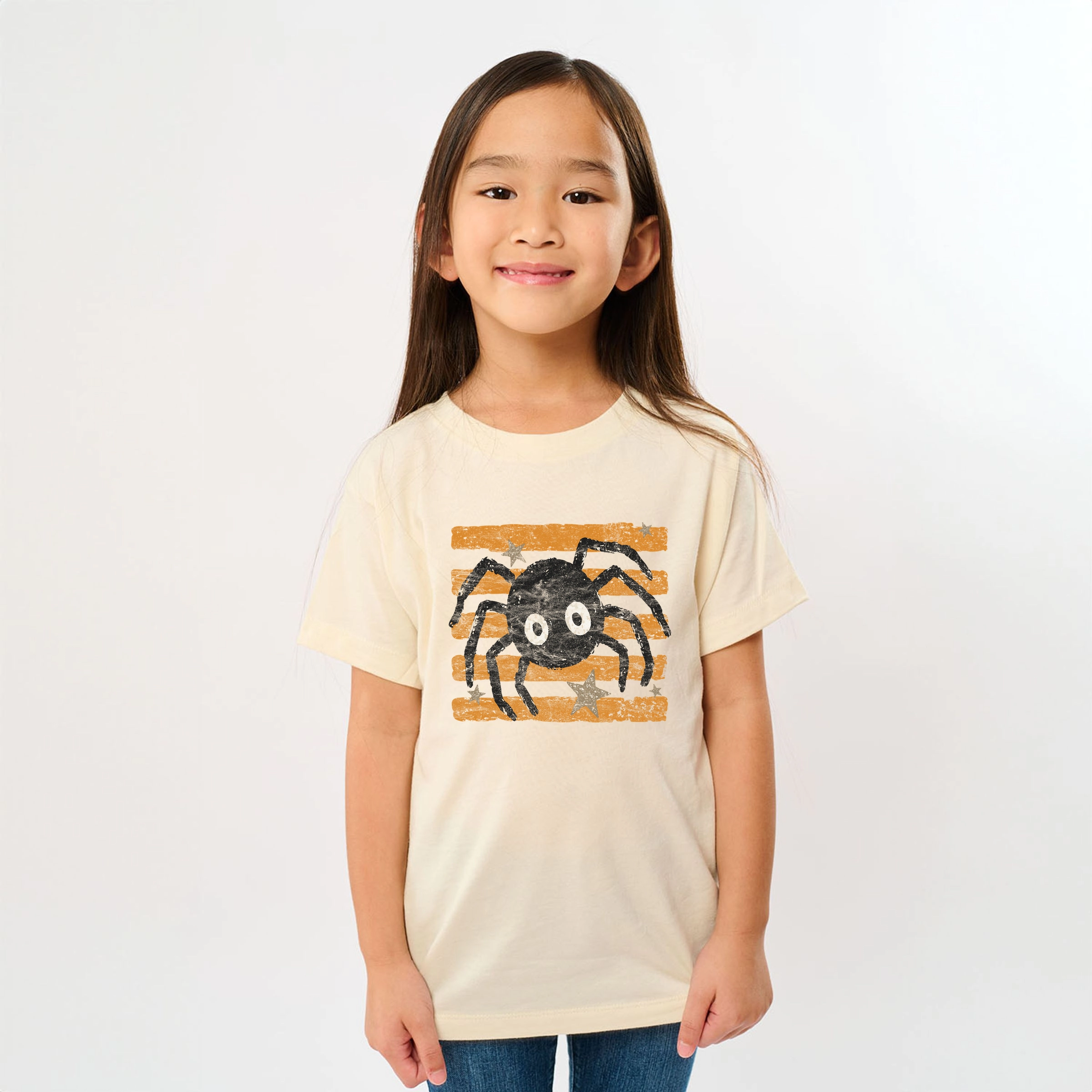 The Juniper Shop - Youth Short Sleeve Graphic T-Shirt Spider Orange Stripes