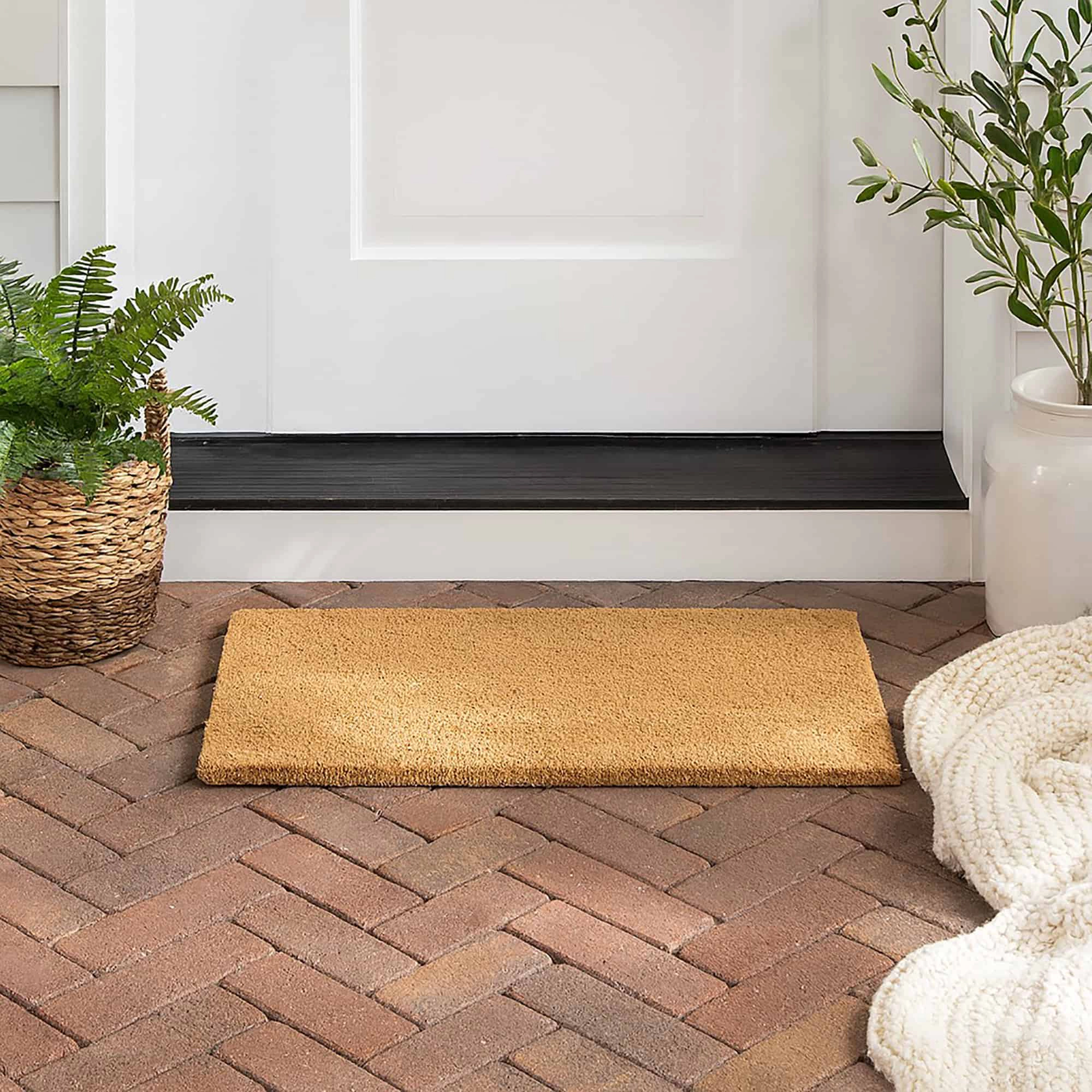 Evideco French Home Goods Natural Classic Coir Doormat 24 x 13 Inches