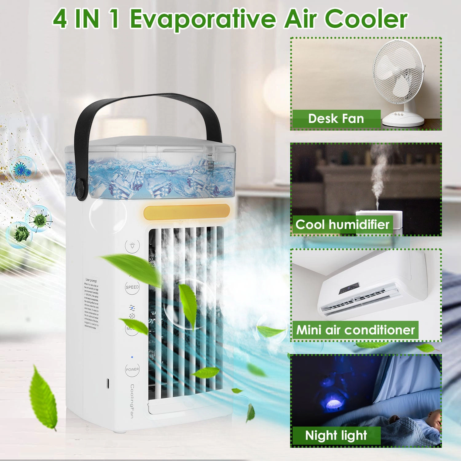 GBruno 4-in-1 Evaporative Air Cooler Desktop Fan