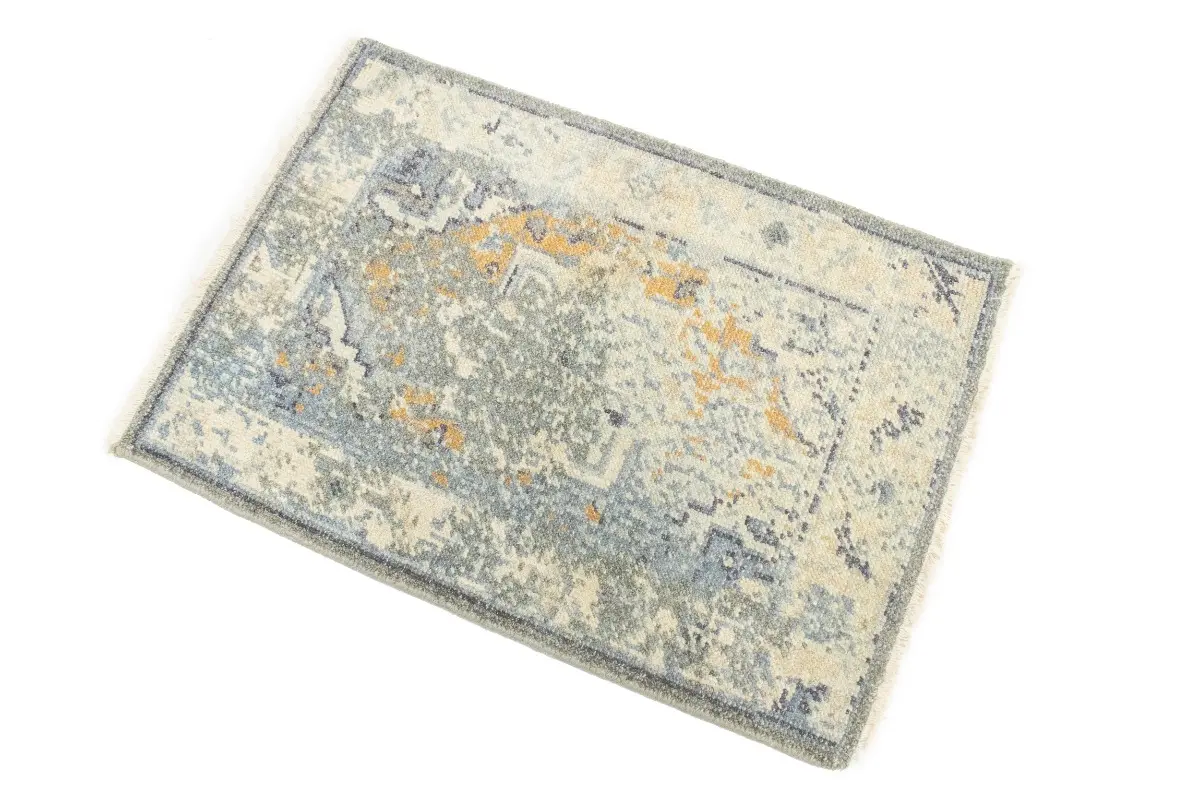 Magic Rugs 2'0 X 2'11 Hand Knotted Muted Cream Distressed Heriz Wool Rug