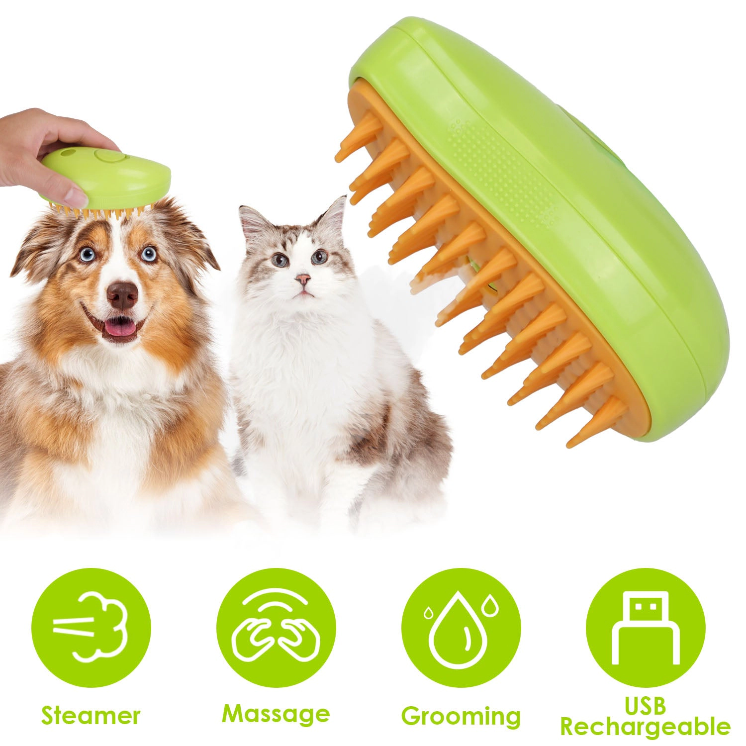 GBruno 3-in-1 Steam Cat Grooming Brush