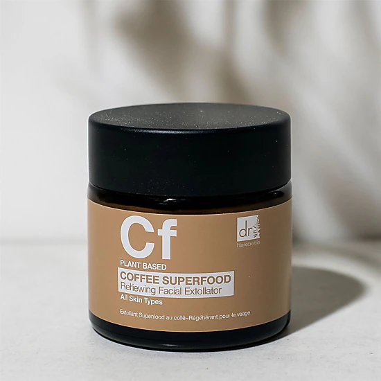 Dr Botanicals Coffee Superfood Renewing Facial Exfoliator 60ml - Salicylic Acid, Vitamin E, Shea Butter