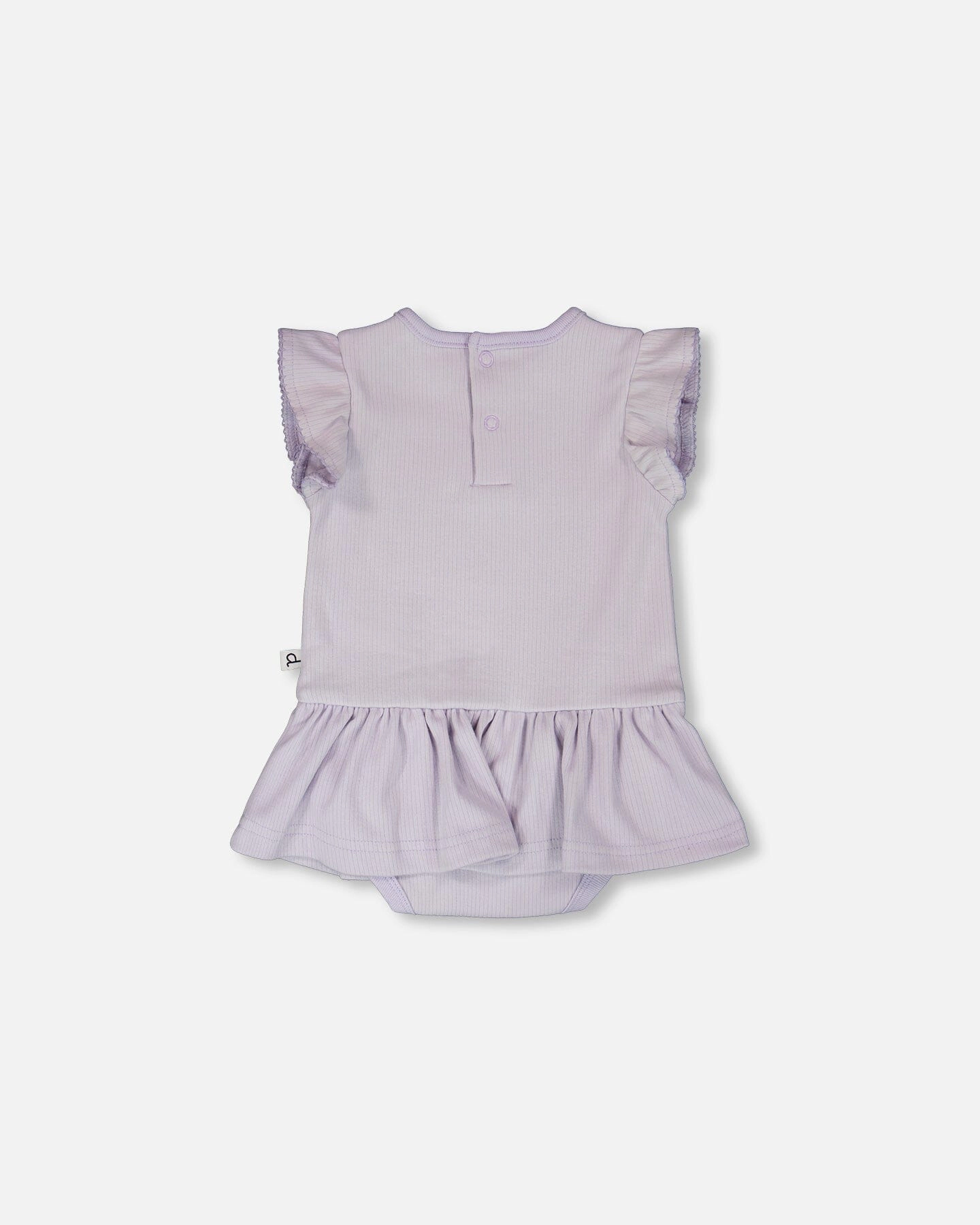 Deux par Girls Cotton Rib Jersey Romper with Frill