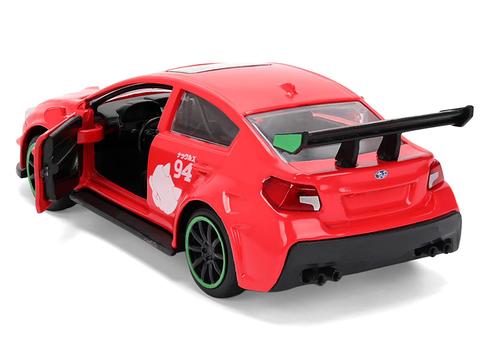 Jada 2016 Subaru WRX STI Red with "Knuckles" Graphics "Sonic the Hedgehog" (1991) Video Game "Hollywood Rides"