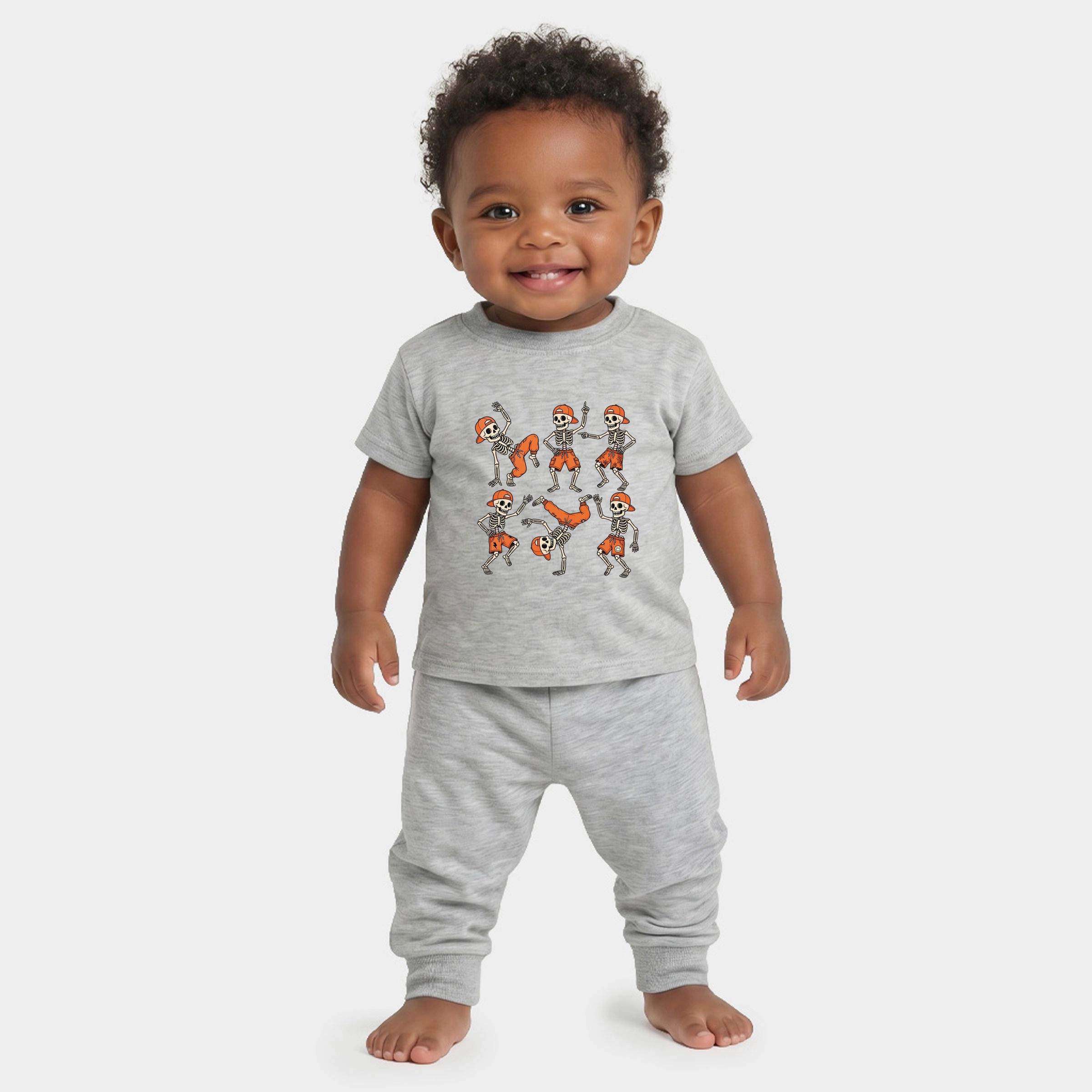 The Juniper Shop - Infant Jogger Pant Crew Set Break Dancing Skeletons