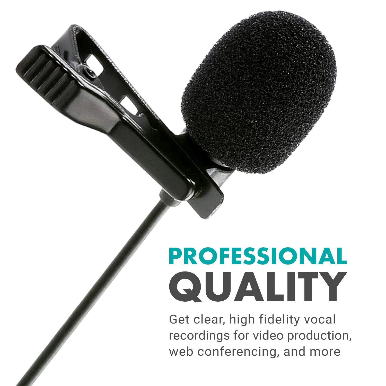 Movo M1 USB Lavalier Lapel Clip-on Omnidirectional Computer Microphone for Laptop, PC and Mac, Perfect Podcasting