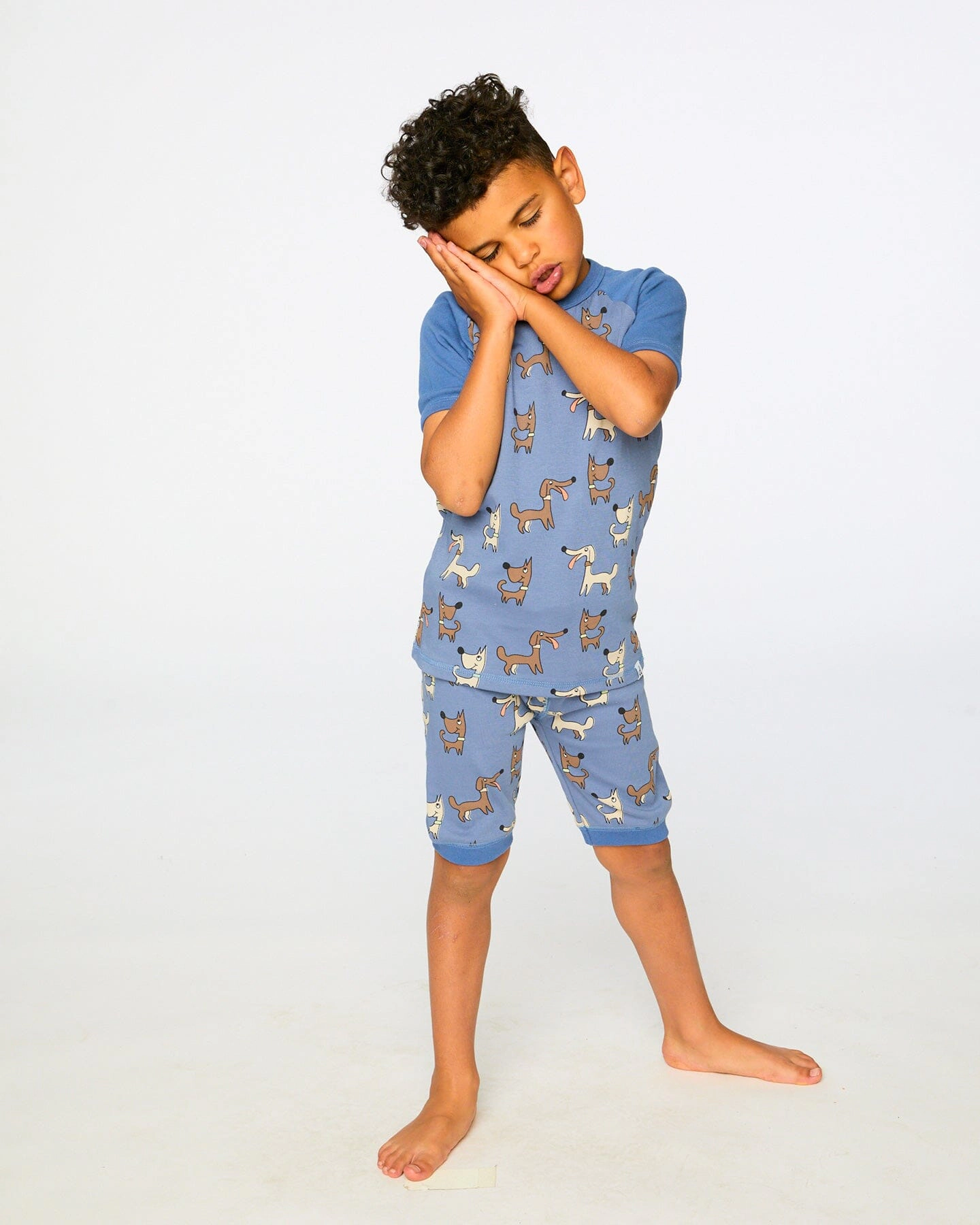Deux par Boys Organic Cotton Two-Piece Pyjama Set Blue Dog Print