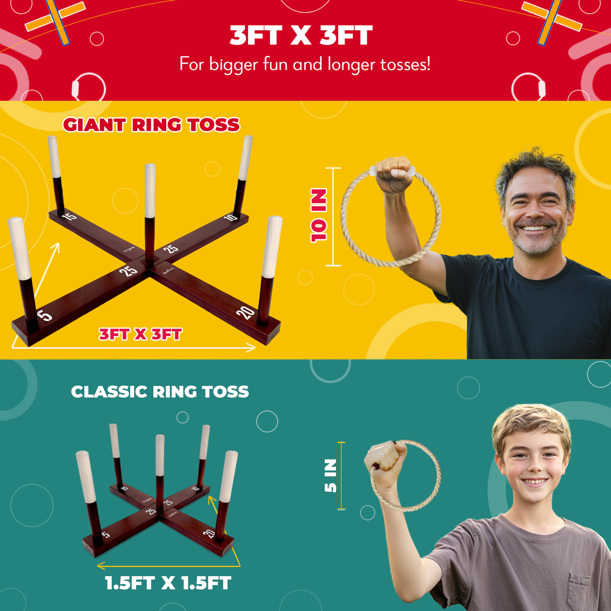 Swooc Games | Premium Rustic Ring Toss Outdoor Game
