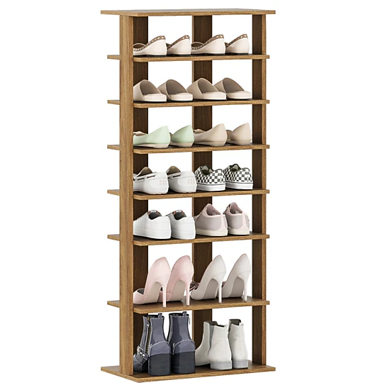 SUGIFT 7-Tier White Narrow Vertical Shoe Rack Organizer with Removable Shelves 18.5-in W 43.5-in H 44-lb Top