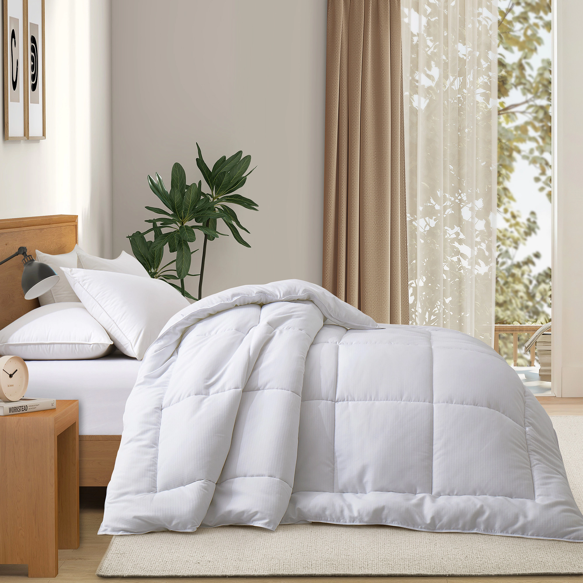 Unikome White Down Alternative Soft Comforter - All Season Duvet Insert