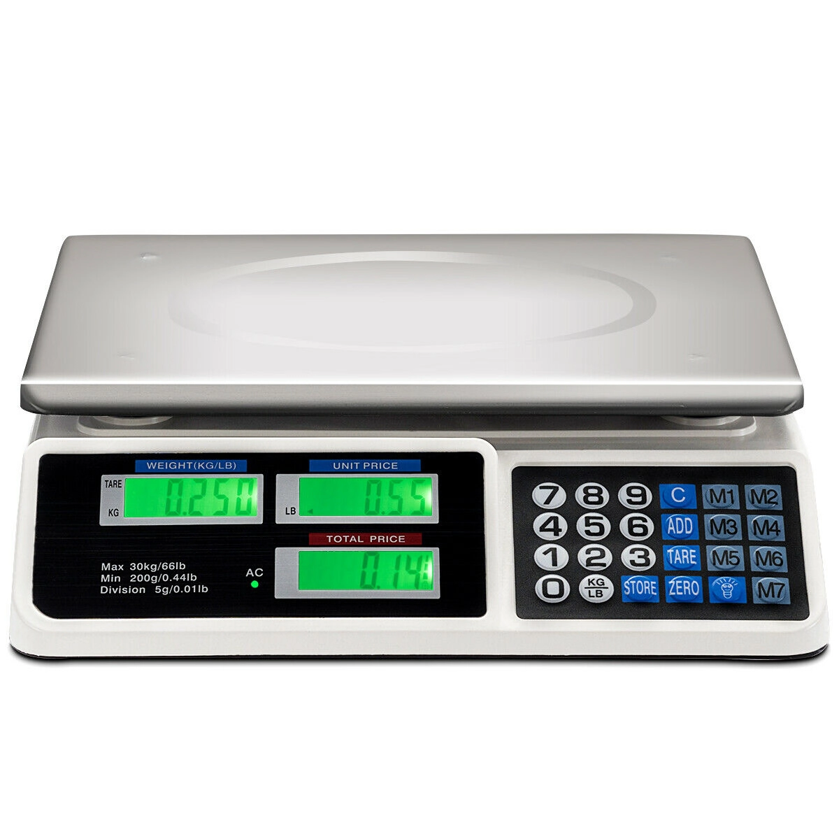 LJG 66 lbs Electronic Price Computing Scale with LCD Screen Display