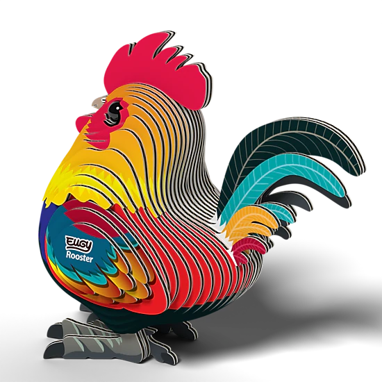 EUGY Rooster 3D Puzzle - contains 31 puzzle pieces