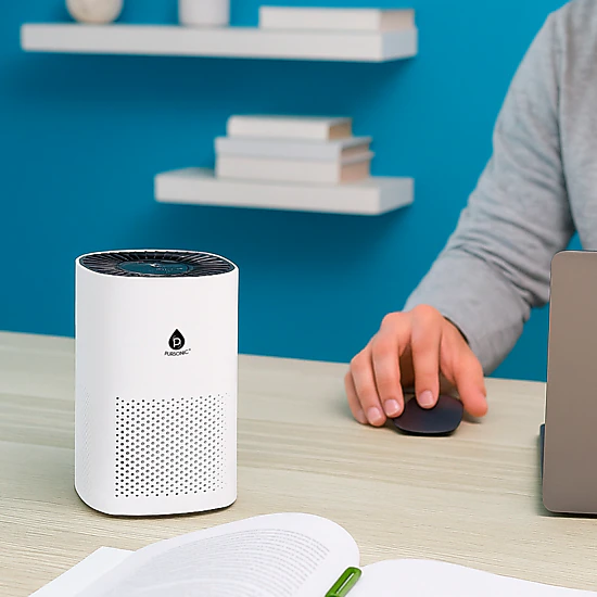 Pursonic Unisex Home Wellness Air Purifier & Aromatherapy Bundle: True HEPA Air Purifier & 6-Pack Essential Oil Blends