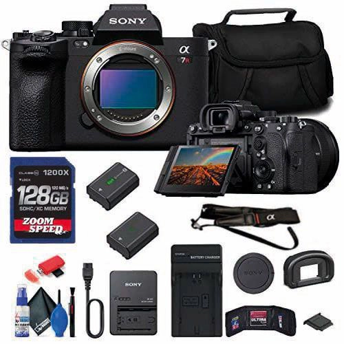 Sony a7R V Mirrorless Camera (ILCE7RM5/B) + 128GB Memory Card + Bag + NP-FZ100 Compatible Battery + External Charger +