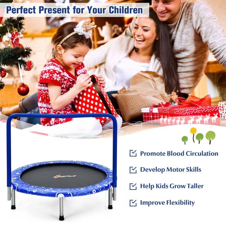 Hivvago 36 Inch Kids Trampoline Mini Rebounder with Full Covered Handrail