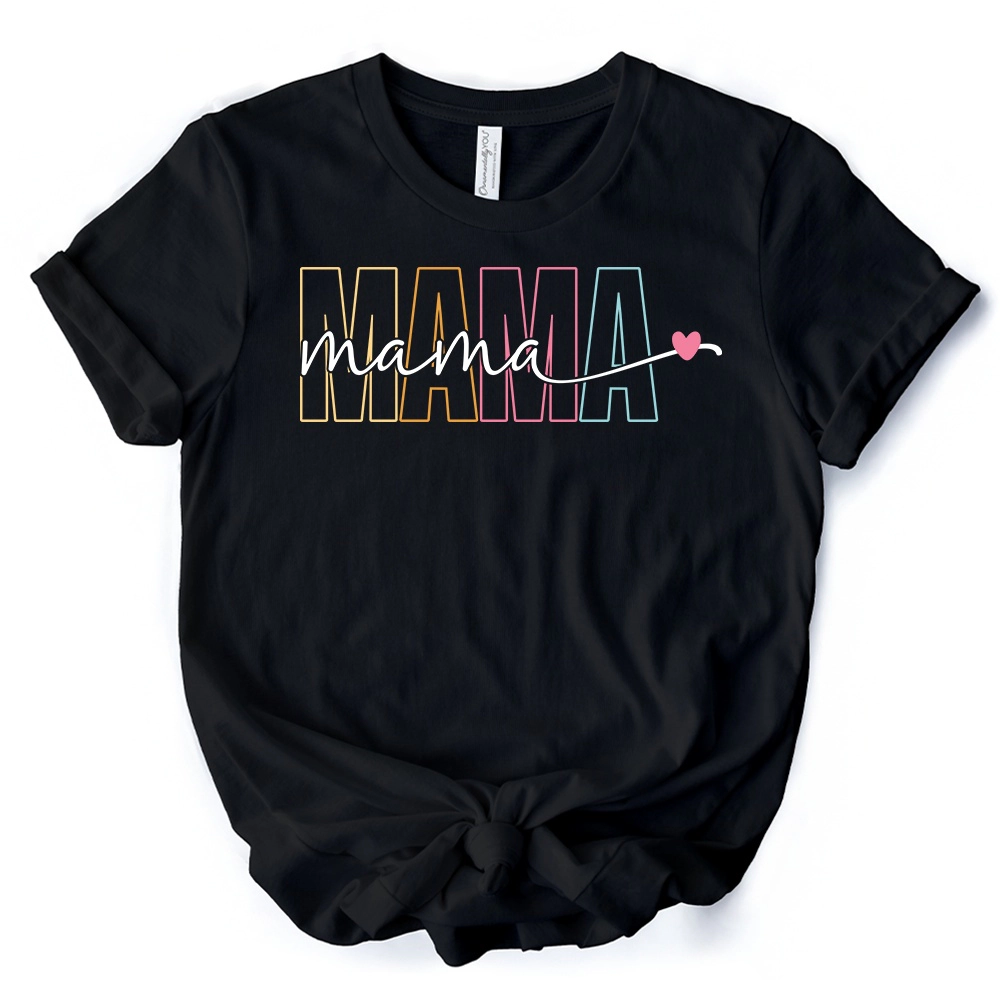 OrnamentallyYou Womens Colorblock Mama T-Shirt