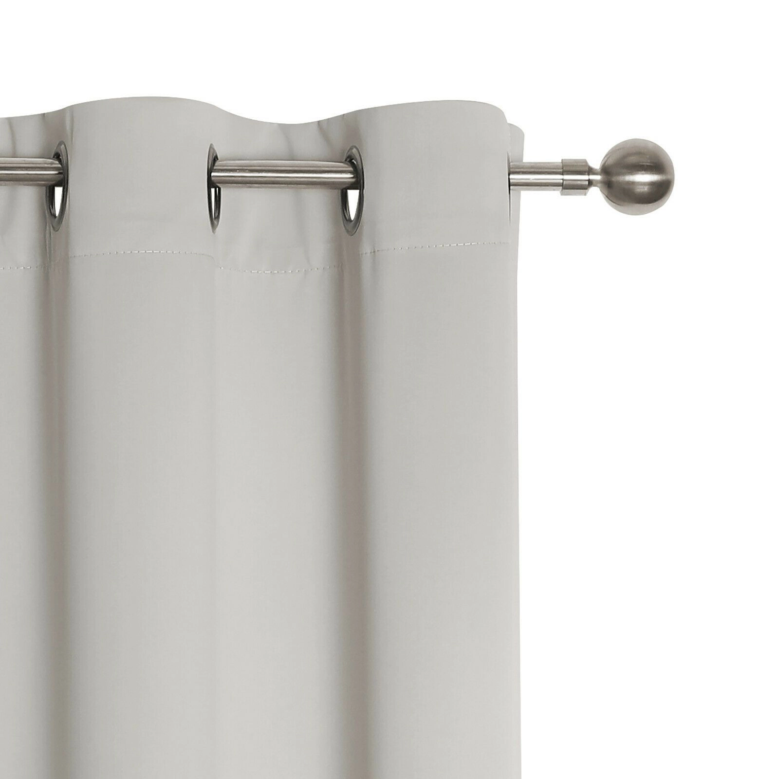 Kate Aurora Hotel Living 2 Pack 100% Blackout Grommet Top Ivory Beige Curtain Panels