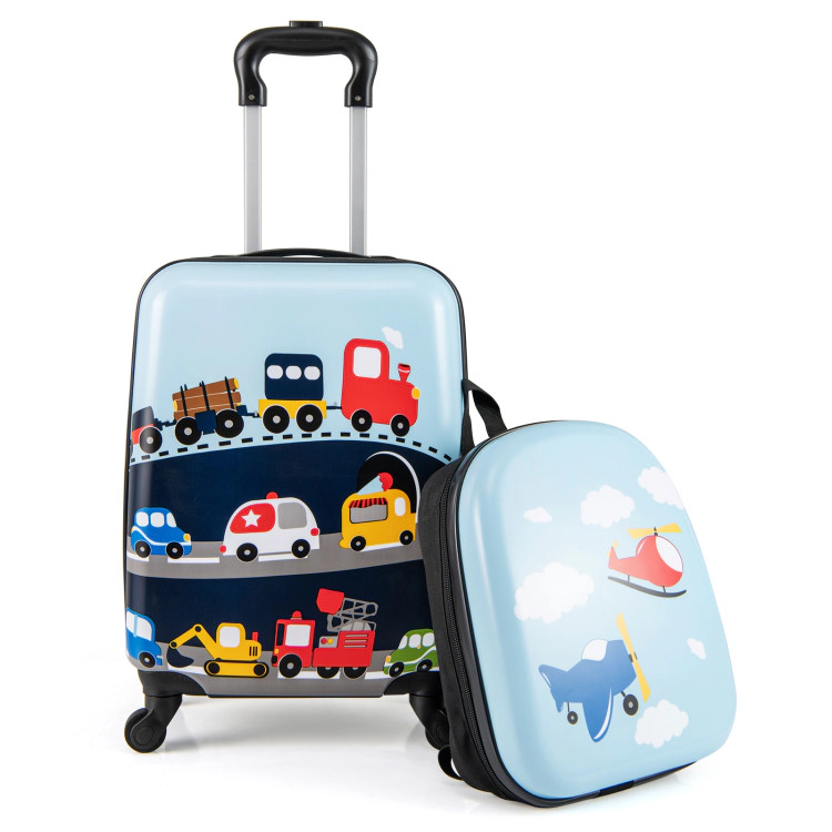 Hivvago 2 PCS Kid Luggage Set With Spinner Wheels for Children Boys Girls