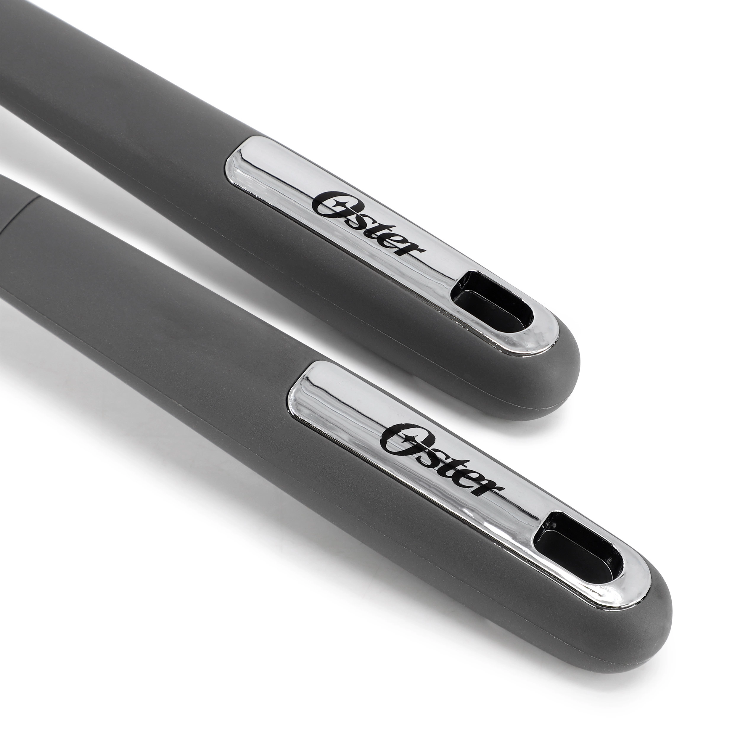 Oster Ridgecrest 2 Piece Silicone Kitchen Tool Skimmer and Ladle Set in Gray