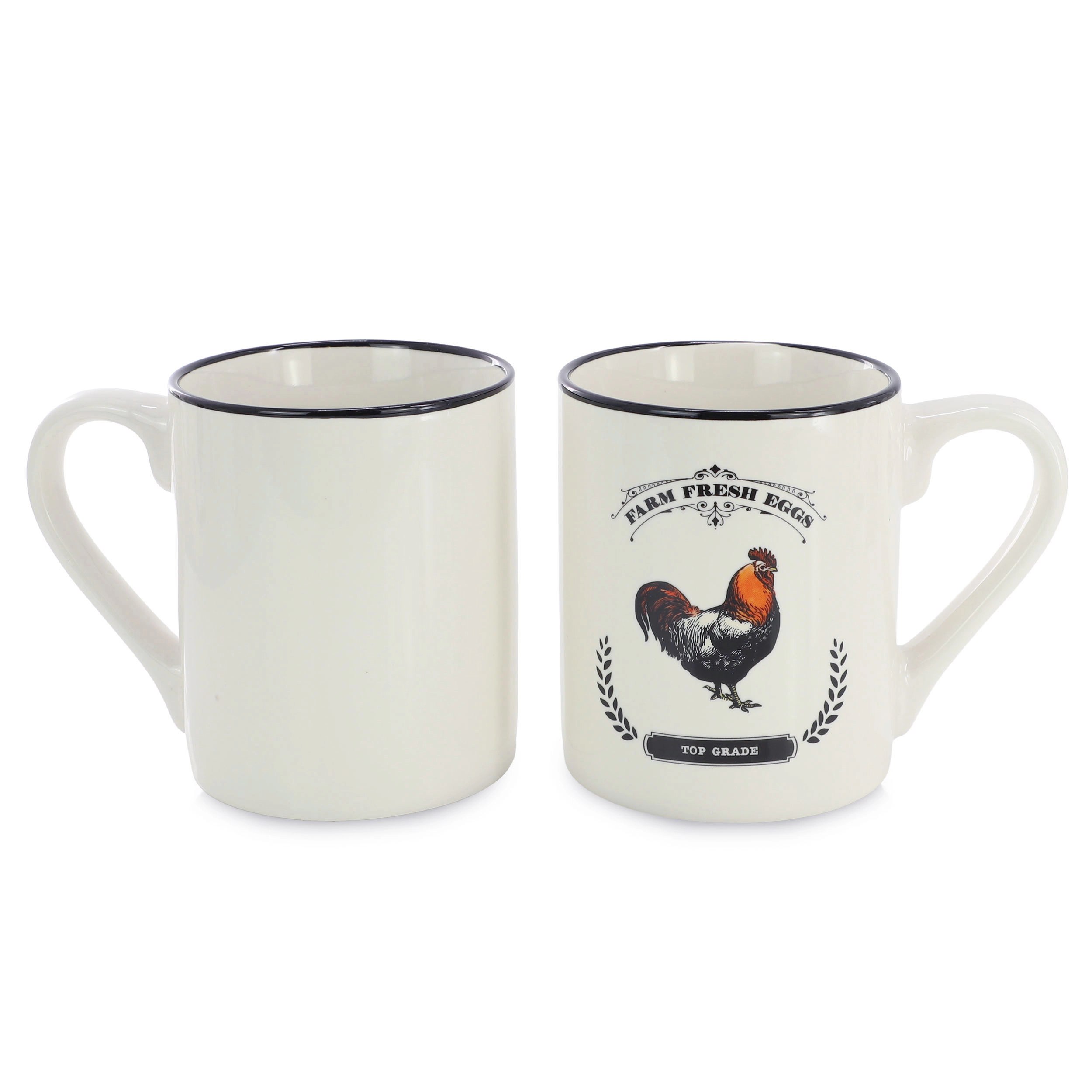 Gibson Homewares Barn Animals 17 Ounce Rooster 8 Piece Mug Set