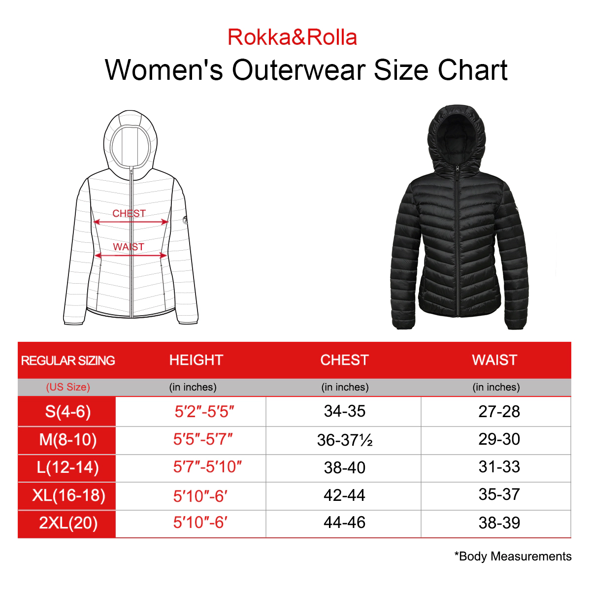 Rokka&Rolla Womens Lightweight Packable Puffer Jacket