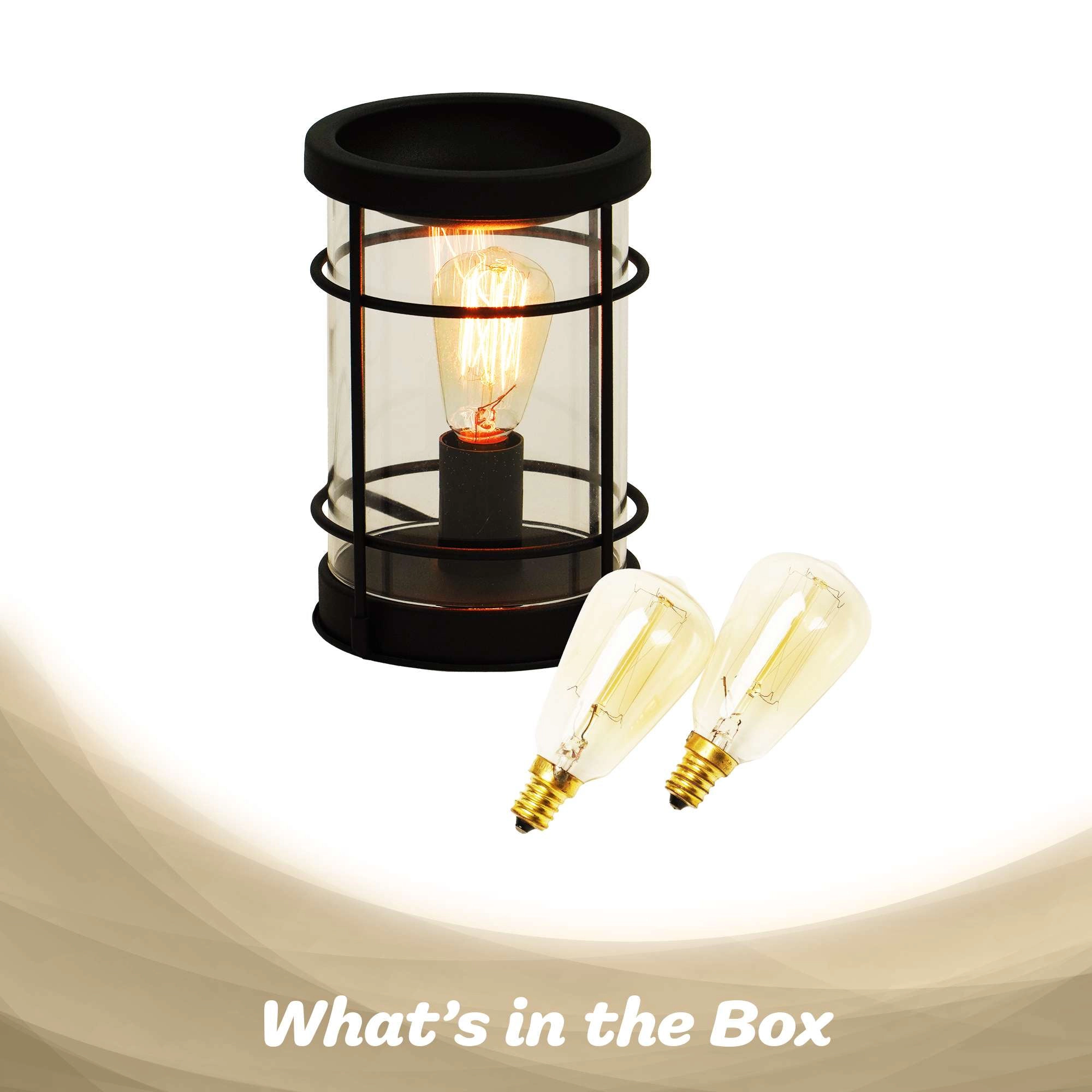 G128 Black Iron Wax Melt Warmer - Electric Flameless Heater with LED Night Light and Timer