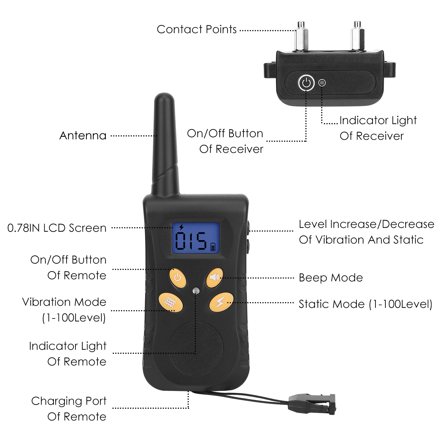 GBruno Waterproof Dog Training Collar With Remote