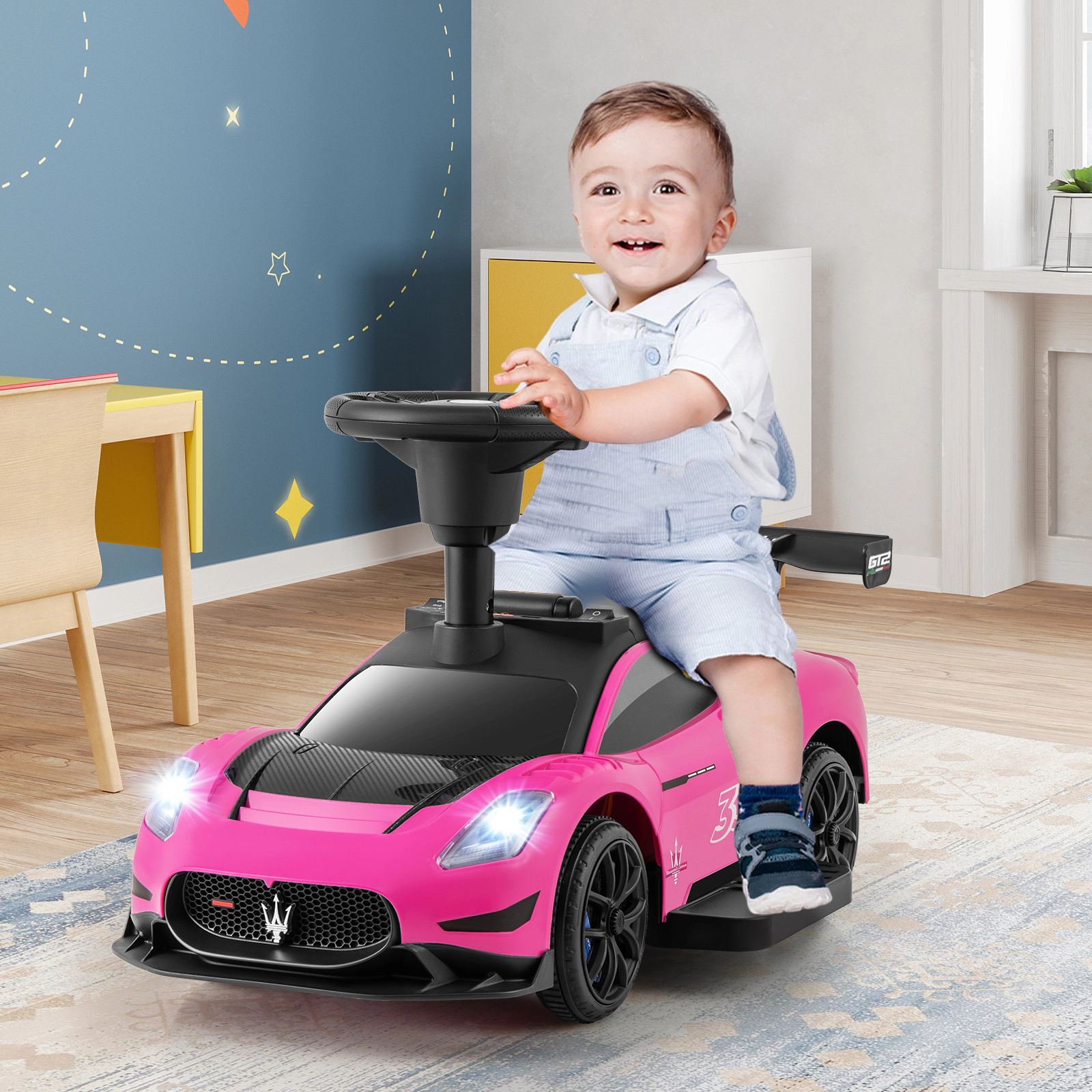 LJG 6V Electric Kids Ride on Push Car Maserati Licensed with Foot Pedal and Music