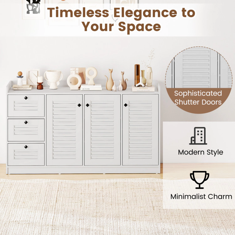 Hivvago Buffet Cabinet With Storage Modern Sideboard Cabinet With 3 Doors