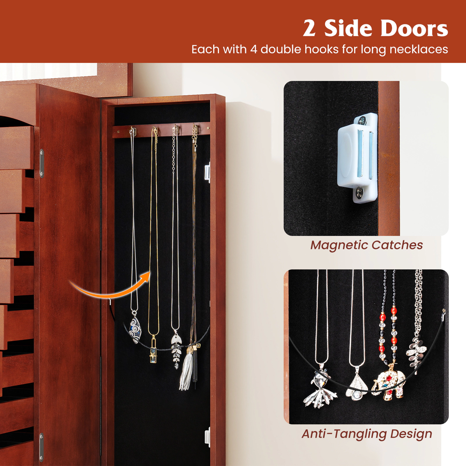 Hivvago Large Capacity Jewelry Storage Cabinet with 9 Drawers