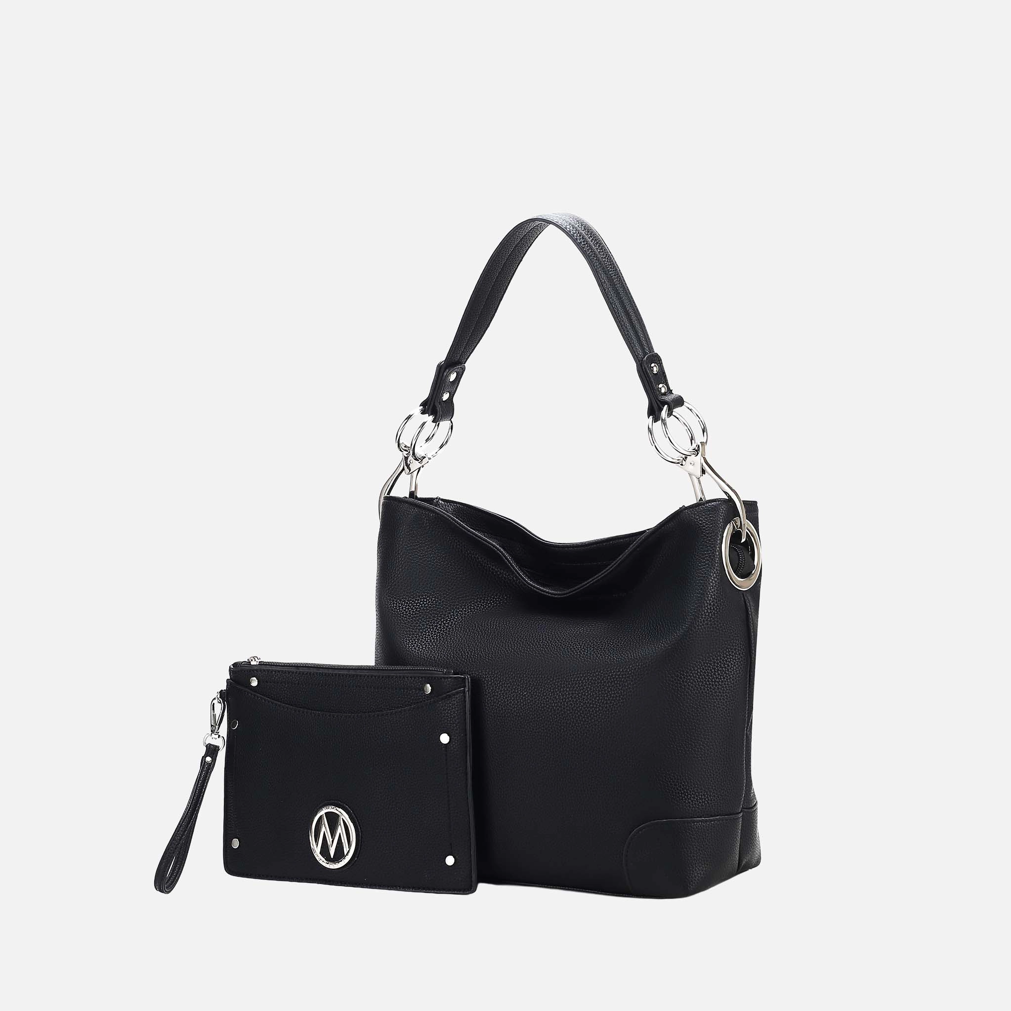 MKF Collection by Mia K Viviana Hobo Bag with Wristlet, Vegan Leather Handbag Set