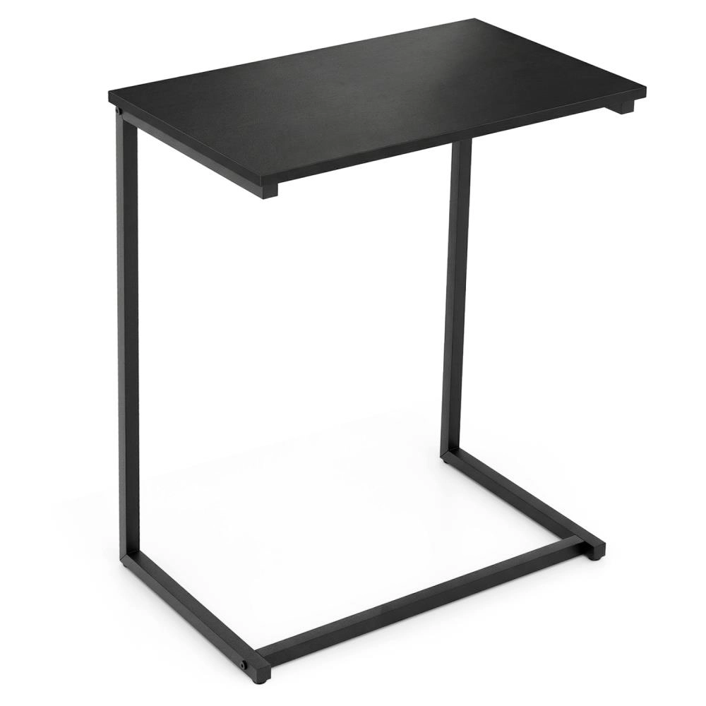 Hivvago C-Style Accent Table with Industrial Metal Construction