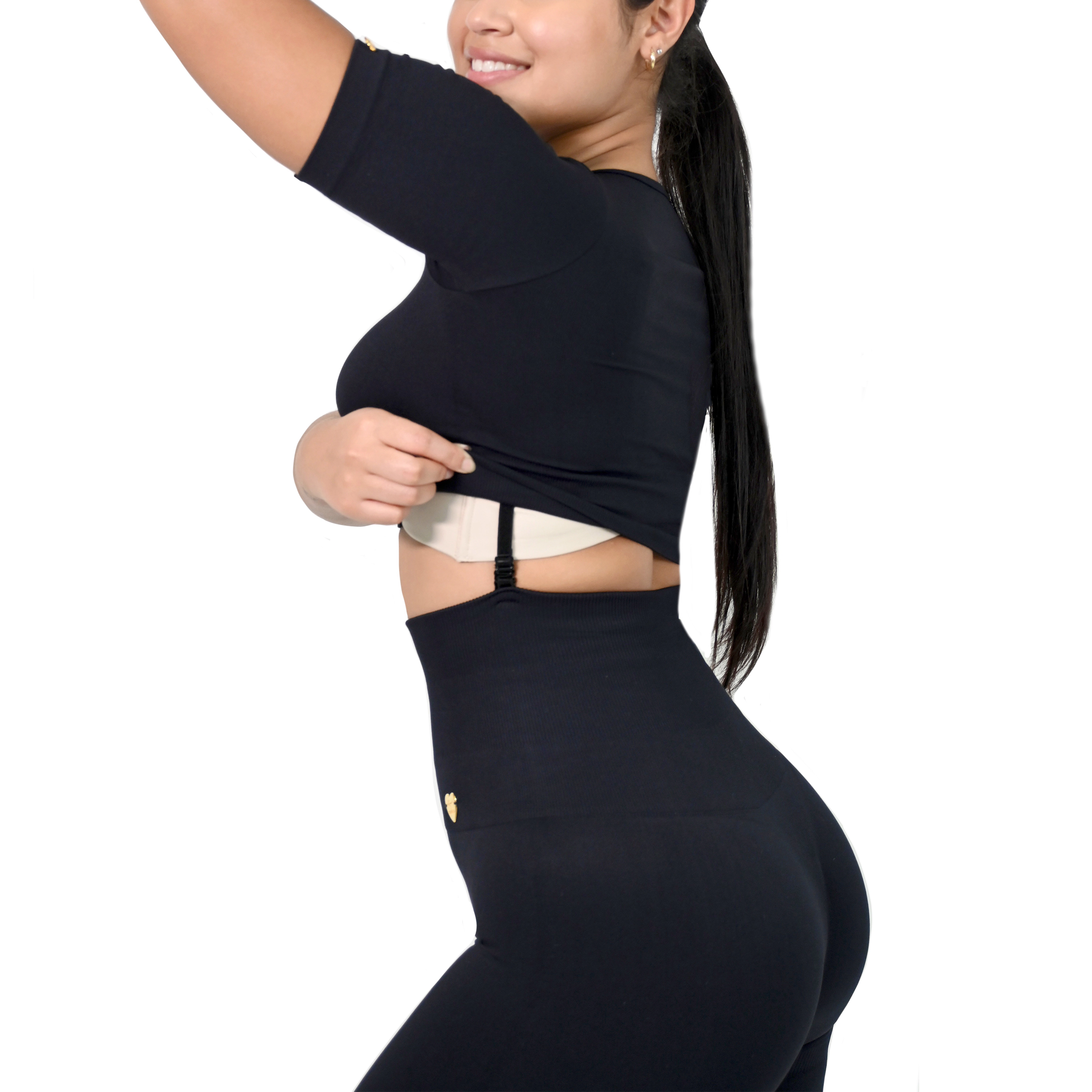 Yahaira Women's Shaping Leggings High Waist Double Tummy Short Sleeve