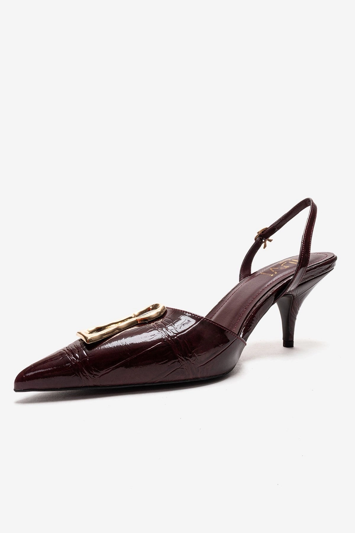 Prologue Shoes Womens Yvella Buckle Pointed Toe Stiletto Pump