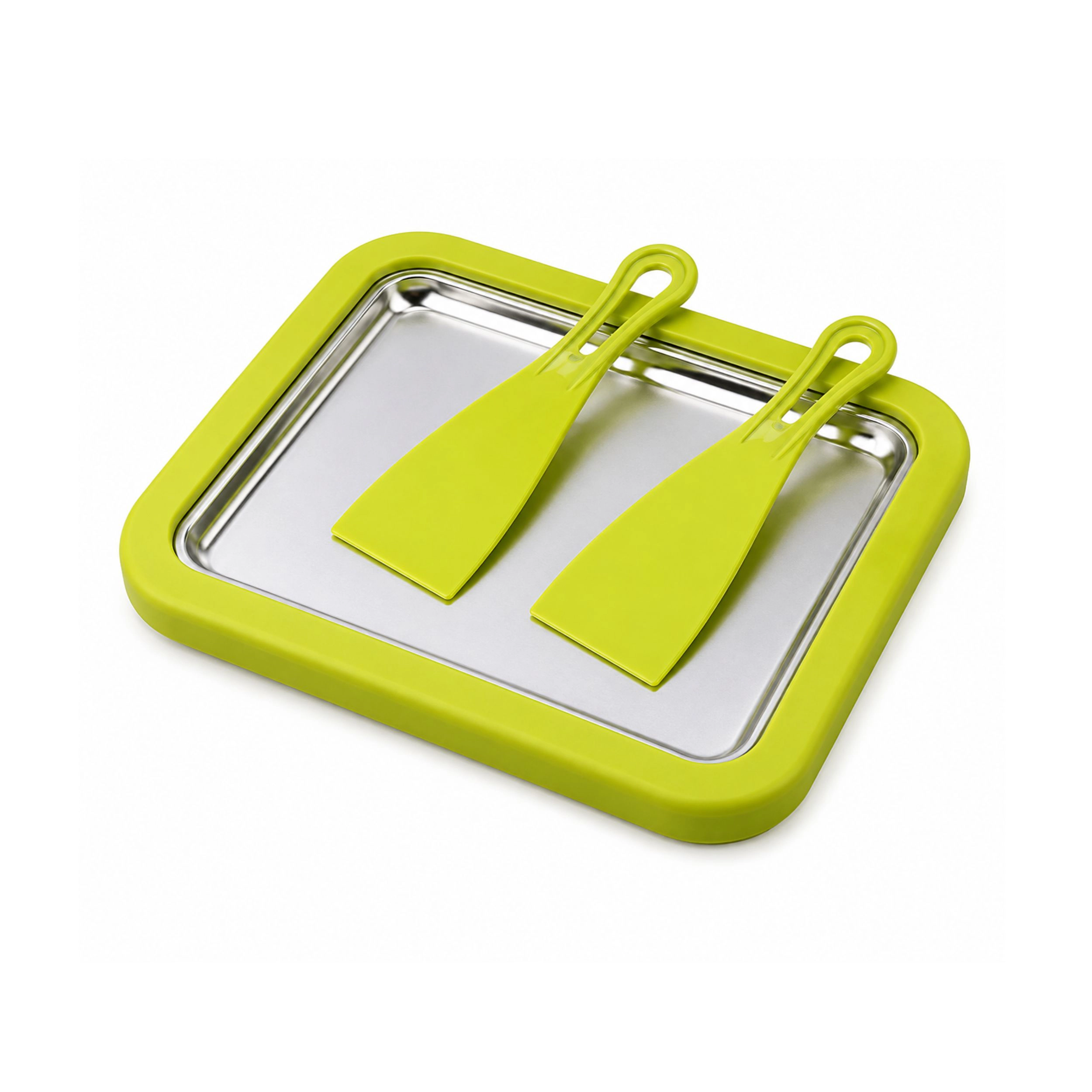 Stock Preferred Rolled Ice Cream Maker with Instant Freeze Tray and 2 Scrapers