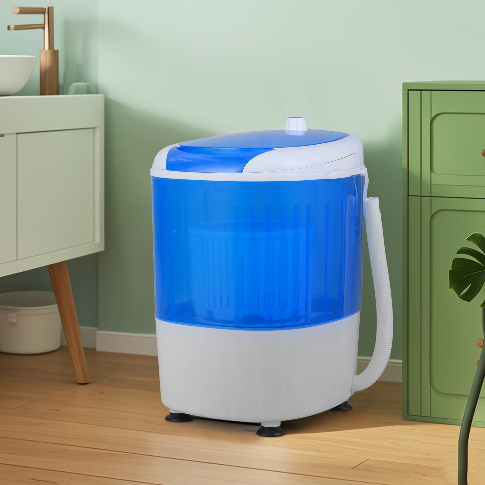 LJG 5.5 lbs Portable Semi Auto Washing Machine for Small Space