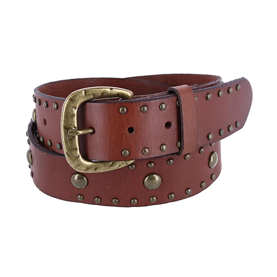Toneka Women's Bridle Belt with Antique Brass Studs