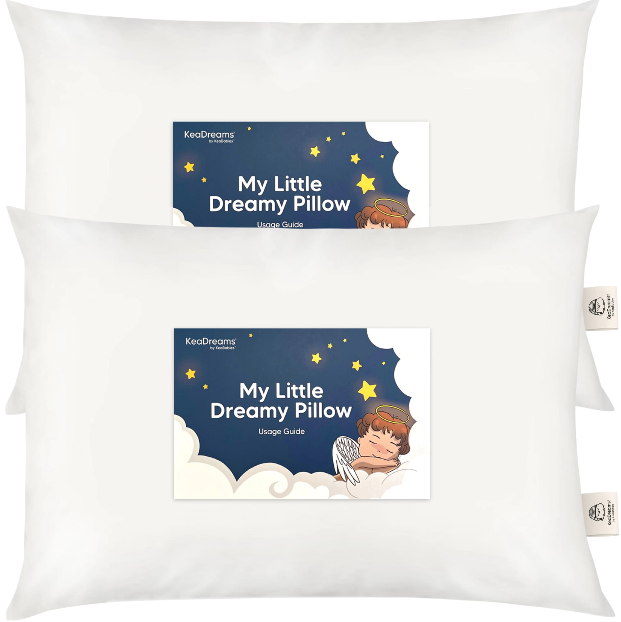 KeaBabies 2-Pack Jumbo Toddler Pillows Without Pillowcase
