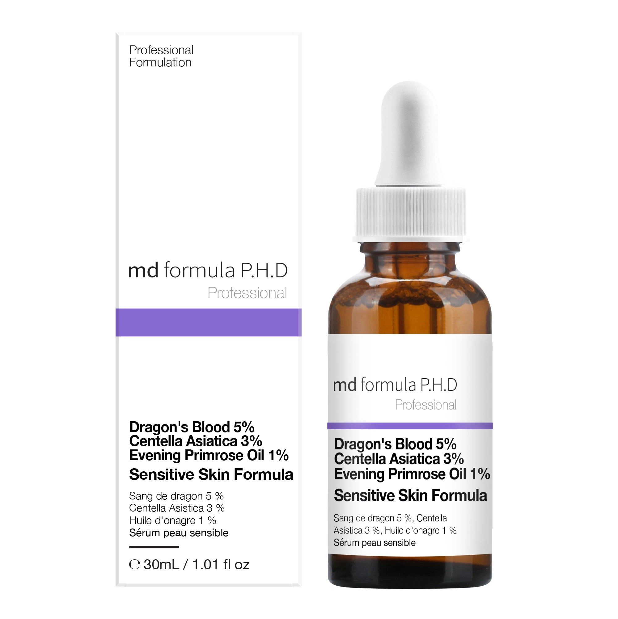 MD Formula Sensitive Skin Serum Dragon's Blood 5% Centella Asiatica 3% Evening Primrose Oil 1% 30ml