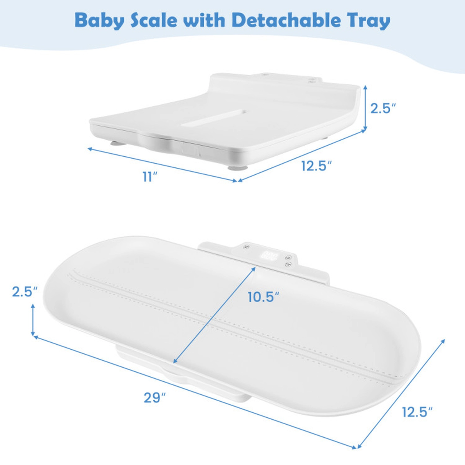SUGIFT White Detachable Tray for Weight and Height Measurement Infant Scale