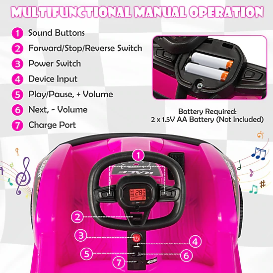 Hivvago 6V Kids Ride On Go Cart With Remote Control And Safety Belt