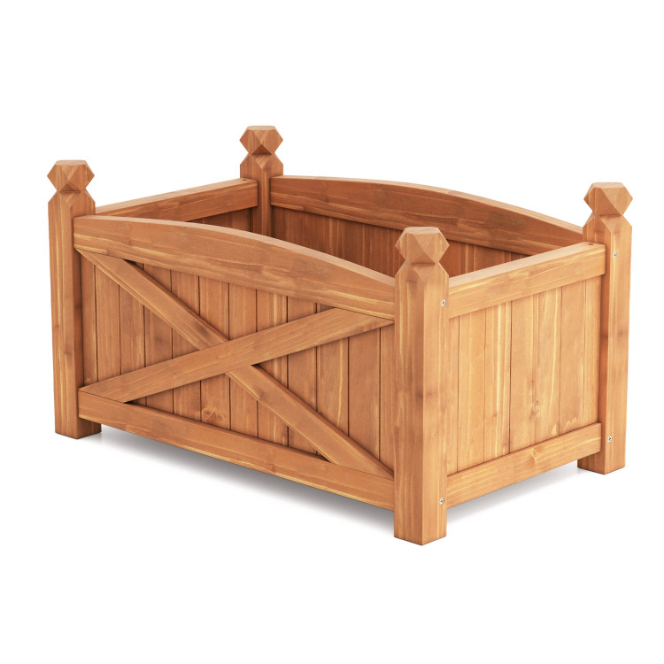 Hivvago Wooden Raised Garden Bed for Patio Garden with Drainage Holes for Patio Garden - Small