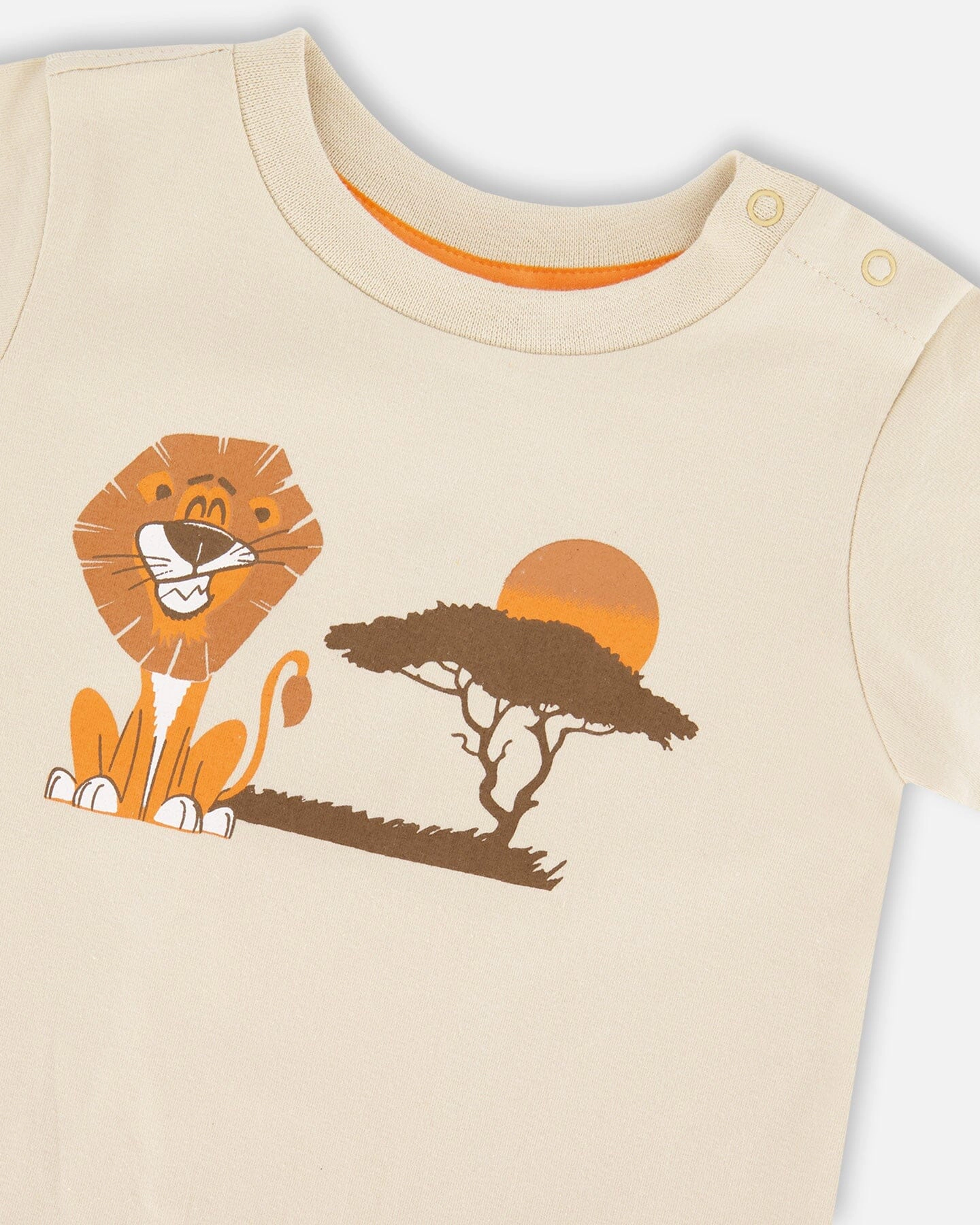 Deux par Boys Organic Cotton Lion Print T-Shirt and Shorts Set