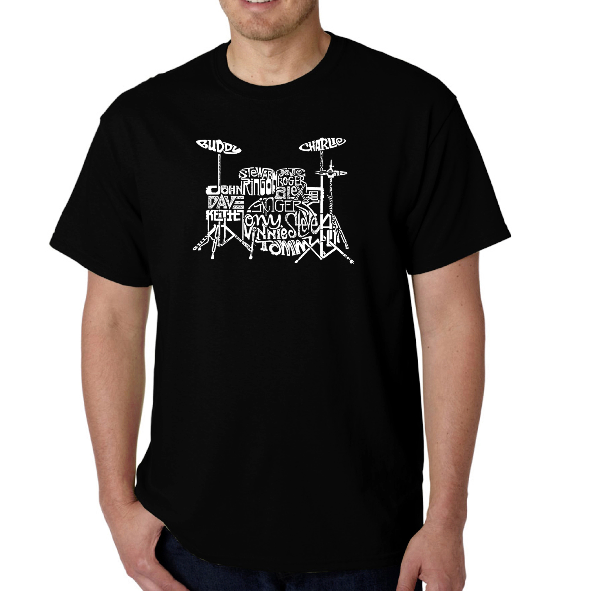 LOS ANGELES POP Art Men's Word T-Shirt - Drums
