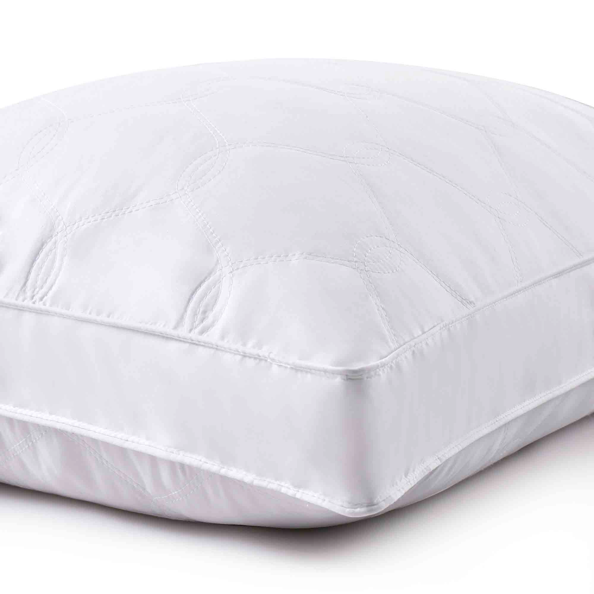 PEACENEST Curved Quilted High Loft Goose Feather Pillow Set