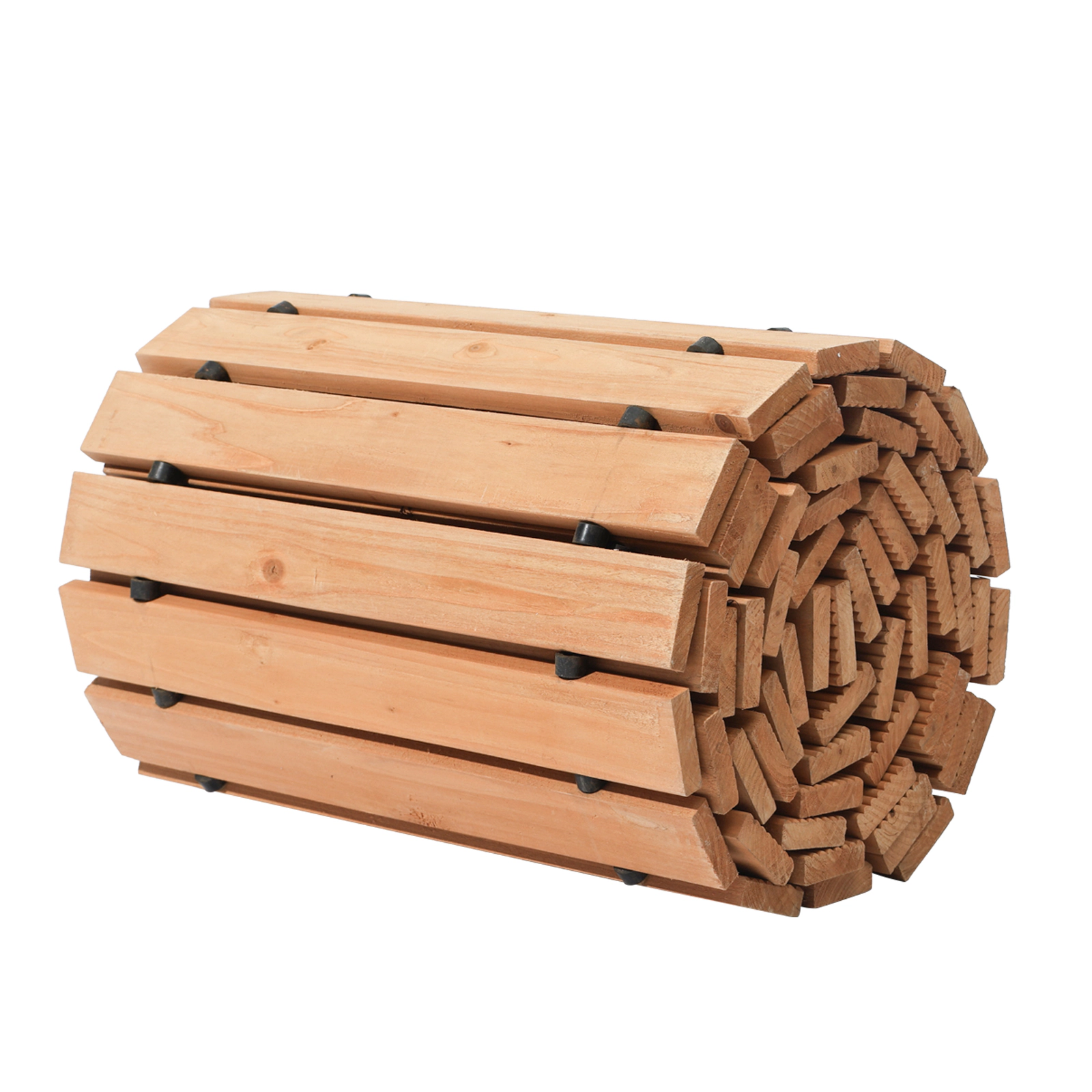 HONGGE Wooden Garden Pathway L 17 in W Non-Slip Straight Garden Walkway Roll Out Cedar Outdoor Walkway Path with Wire
