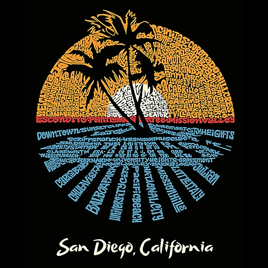 LA Pop Art Boy's Word Art Sweatshirt - Cities In San Diego