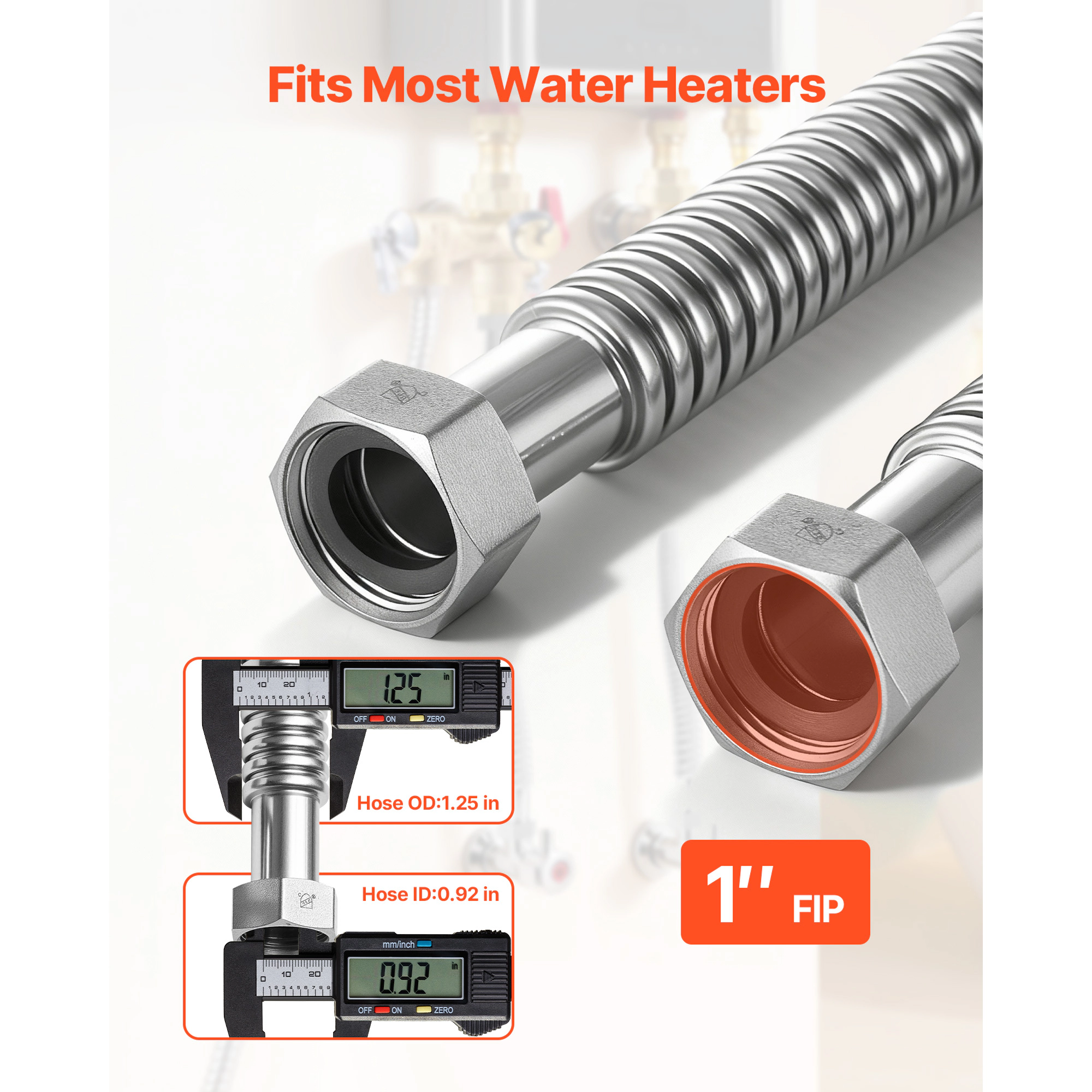 HONGGE Water Heater Kit Water Heater Flex Connector Waters Heaters Installation Kit with FIP FIP Inlet & Outlet